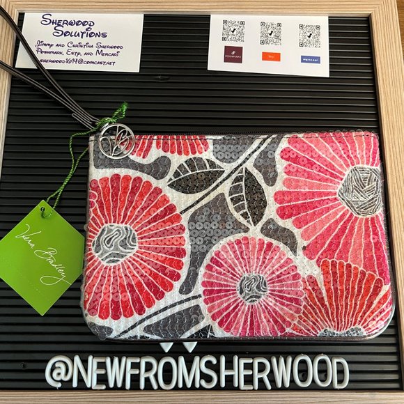 Vera Bradley Cheery Blossoms Shimmer Wristlet - Picture 10 of 11